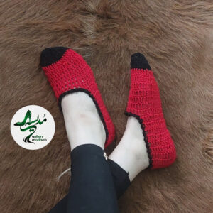 پاپوش بافت زنانه در سه رنگ مشکی، قرمز و سفید پرفروش