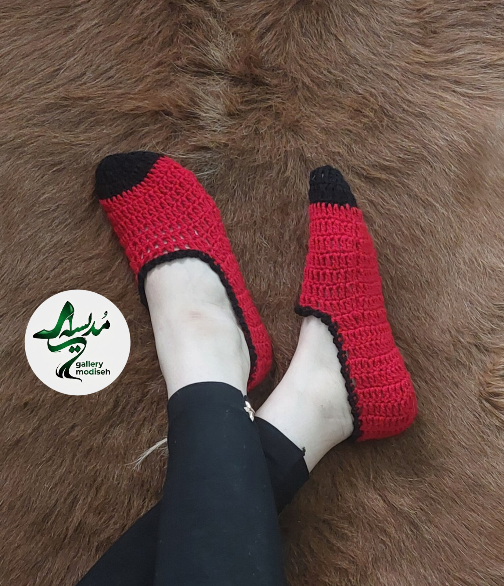 پاپوش بافت زنانه در سه رنگ مشکی، قرمز و سفید پرفروش - minatak گرگان